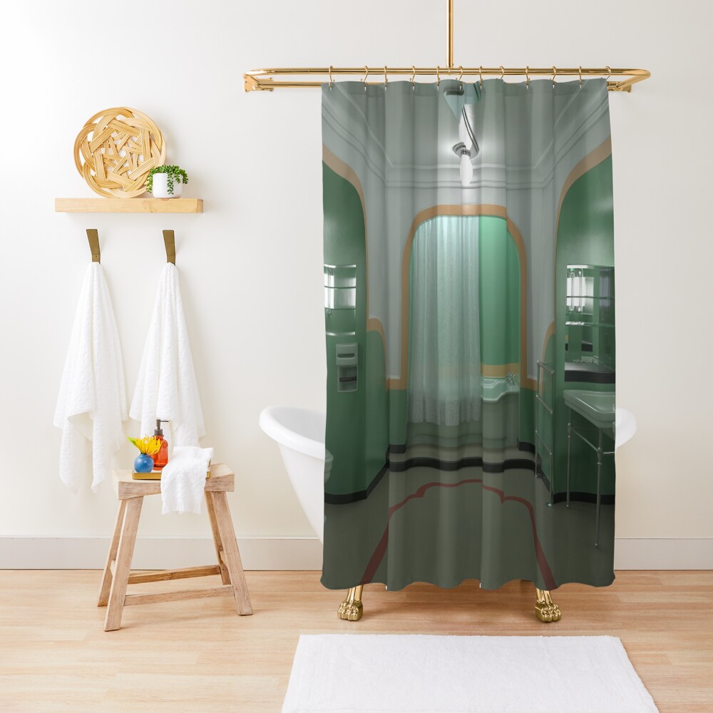 Scary Horror art deco bathroom Shower Curtain