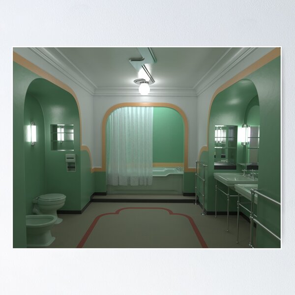 Item preview, Scary Horror art deco bathroom designed and sold by OldschoolTs.