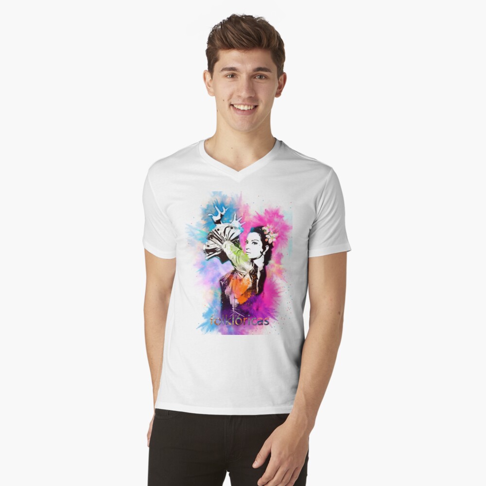 Vista previa del artículo con la obra «Camiseta de cuello en V», diseñado y vendido por danimota.