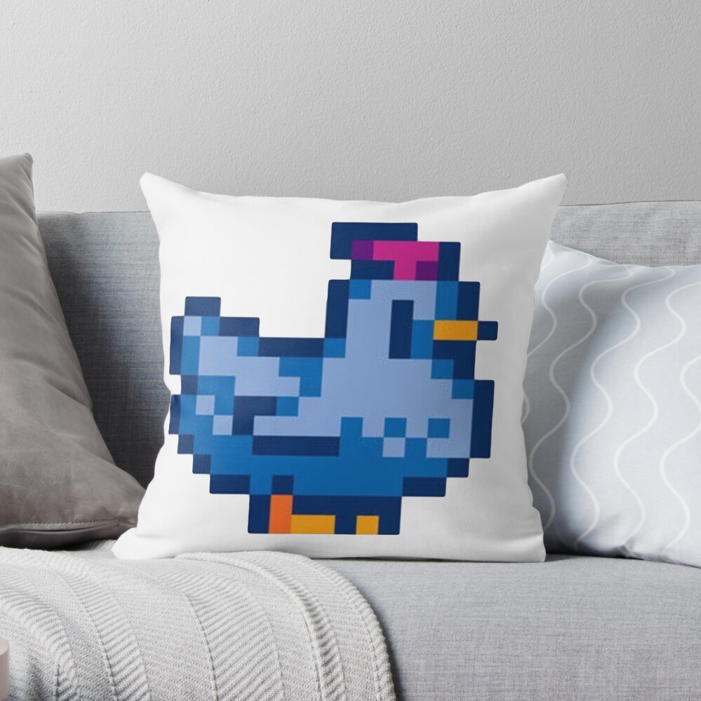 stardew valley blue chicken pillow plush