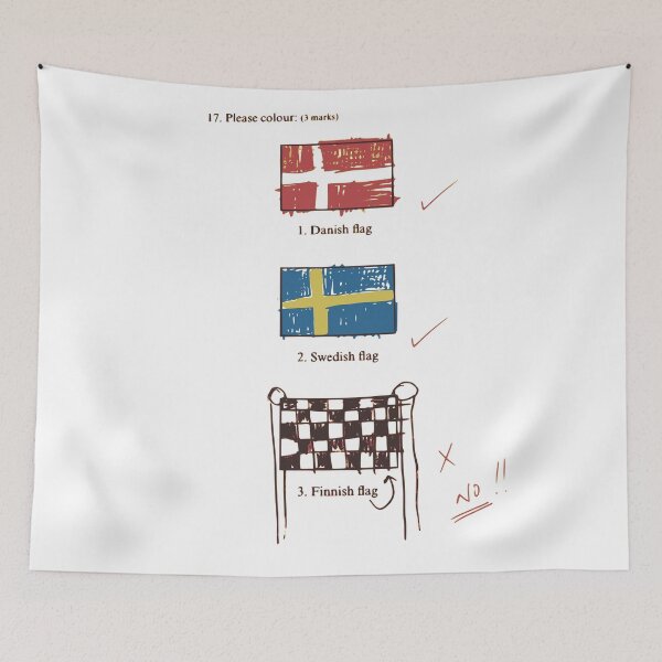 Item preview, Finnish flag designed and sold by purpletwinturbo.