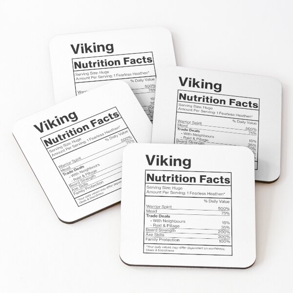 Item preview, Funny Viking Nutrition Facts designed and sold by Sophie Earl.