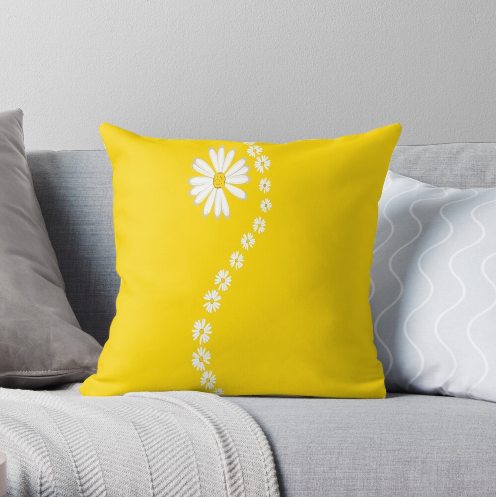 Yellow daisy Throw Pillow