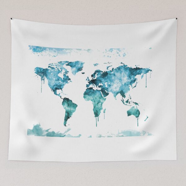 Item preview, Map of the world colored Art designed and sold by millamix.