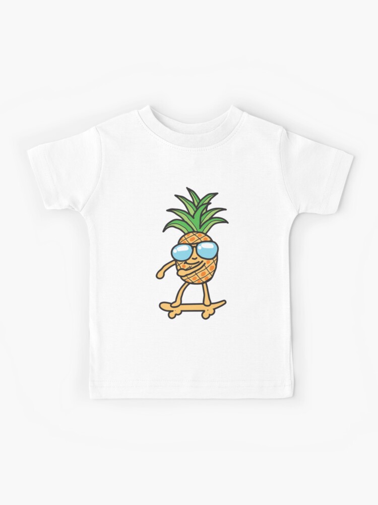 Sweet Pineapple On Skateboard - Fruit Kids T-Shirt