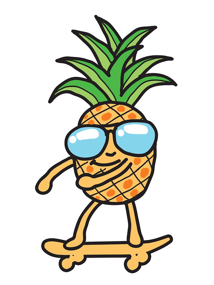 Sweet Pineapple On Skateboard - Fruit Kids T-Shirt
