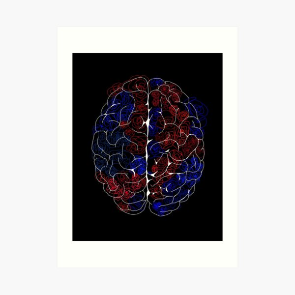 Digital brain surreal art. Mindfulness gifts. Art Print for Sale