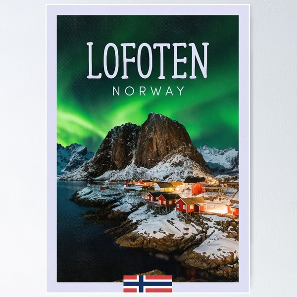 Item preview, The Lofoten Islands, Norway - Night Aurora designed and sold by JingleSnitch.