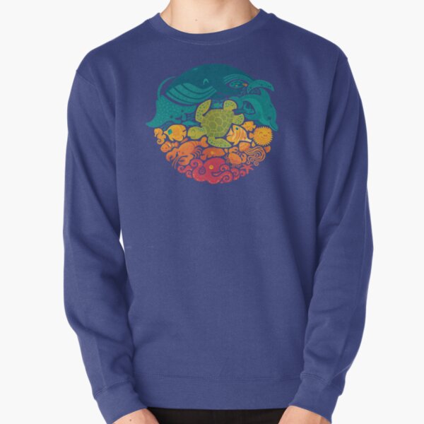 Aquatic Rainbow (light blue) Pullover Sweatshirt
