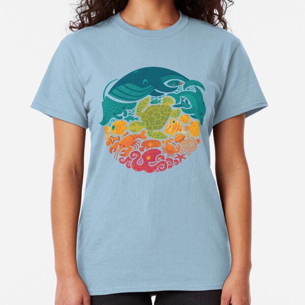 Aquatic Rainbow (light blue) Classic T-Shirt