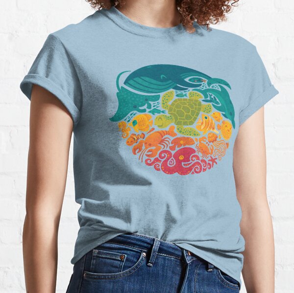 Aquatic Rainbow (light blue) Classic T-Shirt