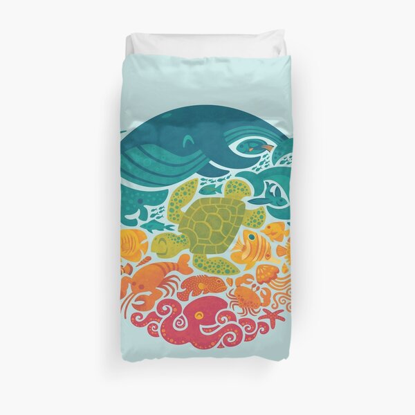 Aquatic Rainbow (light blue) Duvet Cover