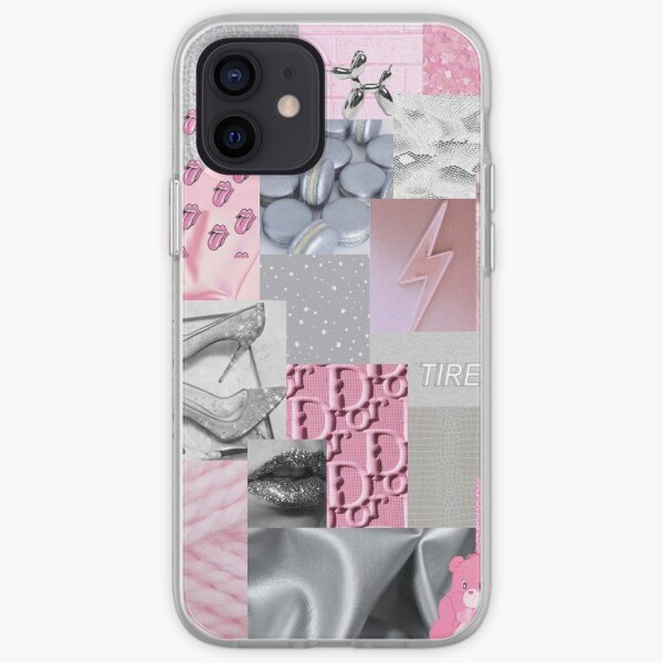Pink and Silver Aesthetic Collage iPhone Soft Case