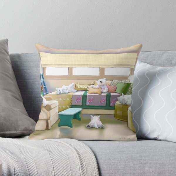 Westie Retreat Throw Pillow