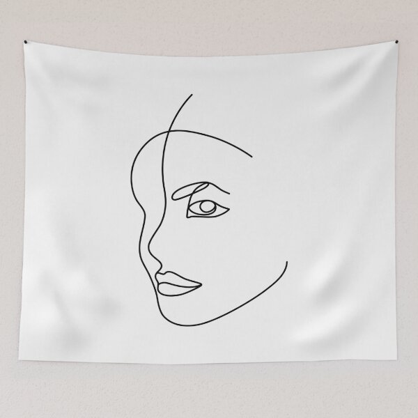 Item preview, One Line Woman Portrait Drawing designed and sold by AgataCreate.