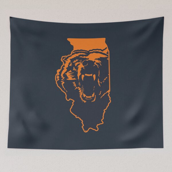 Item preview, Chicago Bears Illinois NFL State Outline designed and sold by Stayfrostybro.