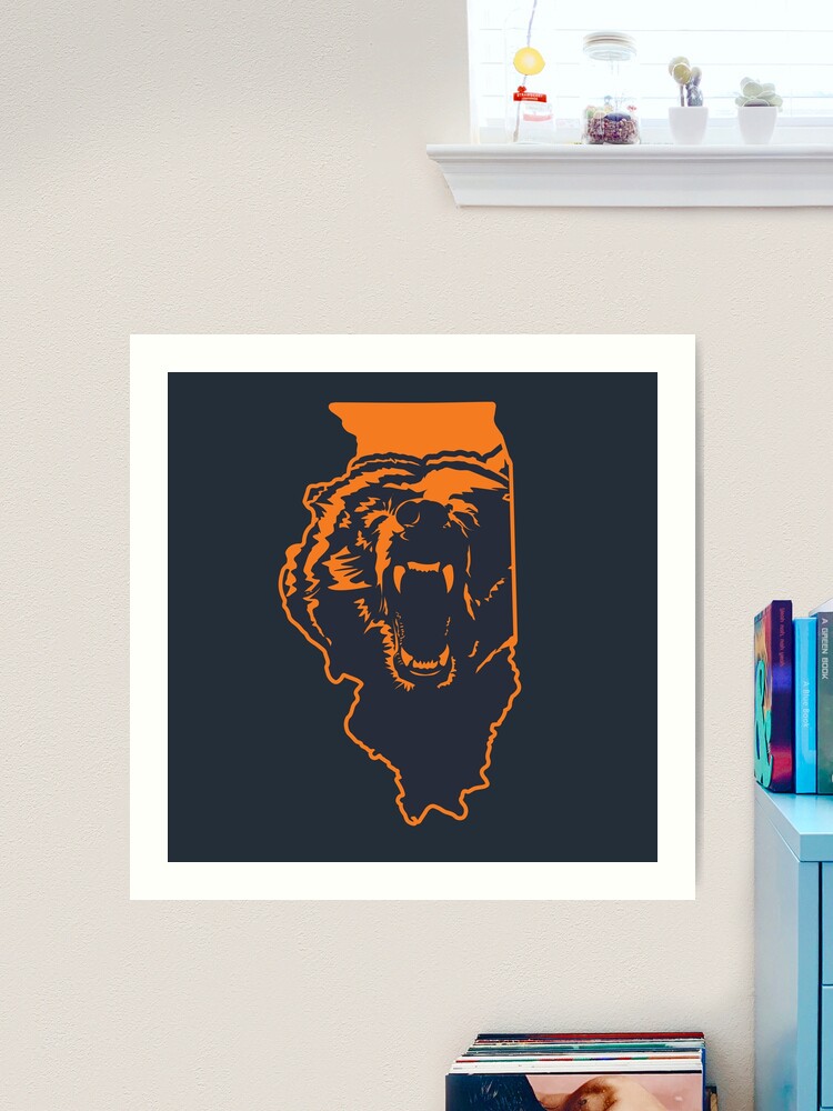 Chicago Bears Illinois State Map, an art print by ArtStudio 93 - INPRNT