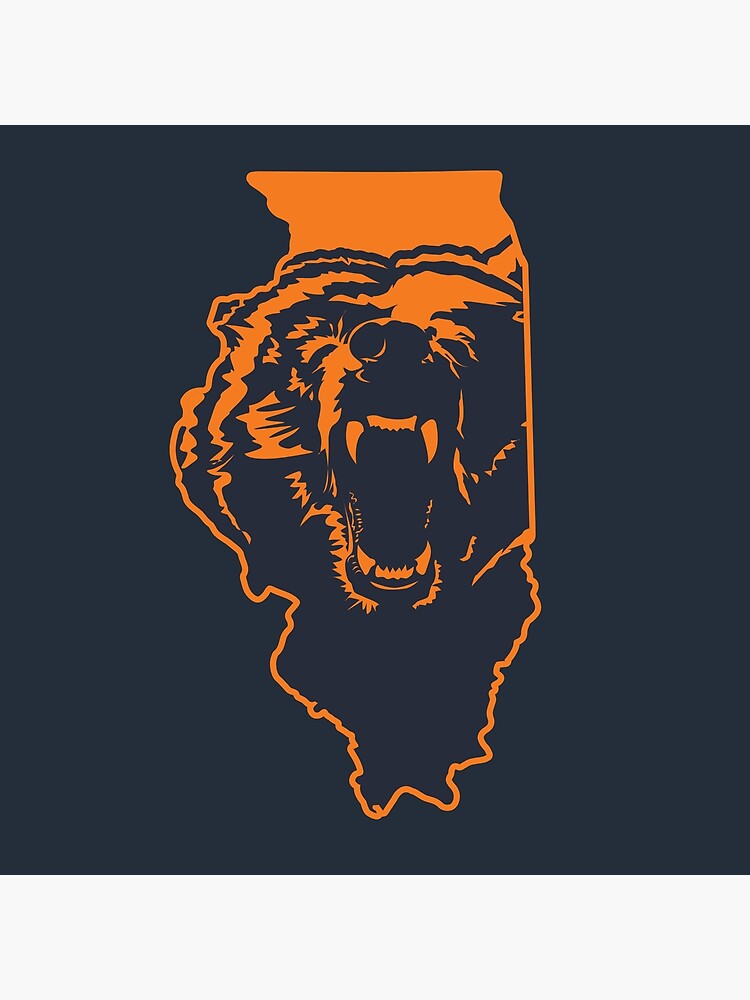 Chicago Bears Illinois Nfl State Outline Greeting Card By Stayfrostybro Redbubble