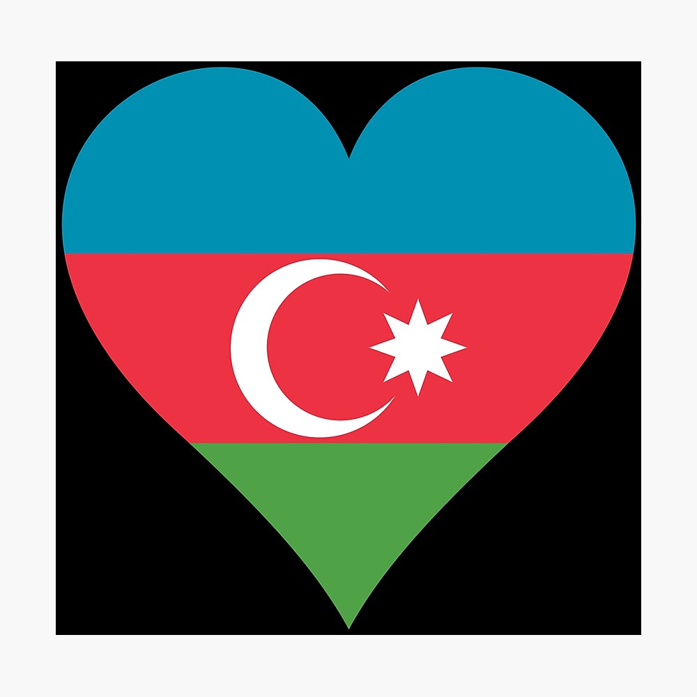 Azerbaycan Heart Black Poster By Emeksedesign Redbubble