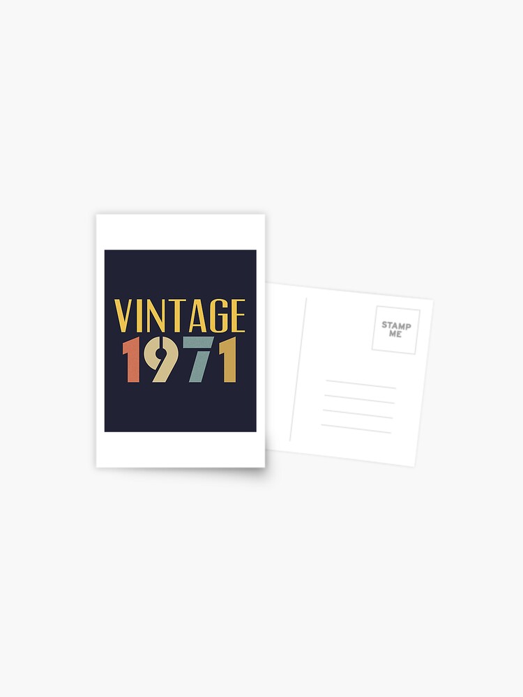 Carte Postale Vintage 1971 Cool 50e Anniversaire Drole Style Retro 50 Ans ay Cadeau Pour Femmes Hommes Par ndesign Redbubble