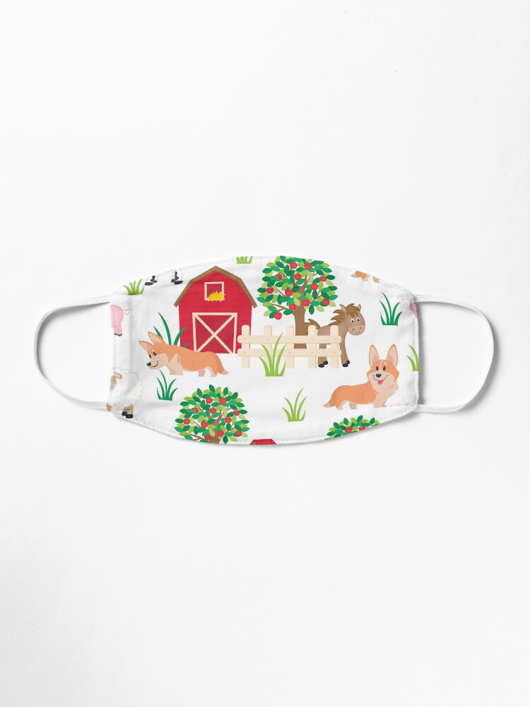 Alternate view of corgis on the village Mask