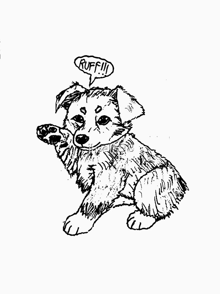 "Cute Australian Shepherd Puppy Sketch" T-shirt by jhsells98 | Redbubble
