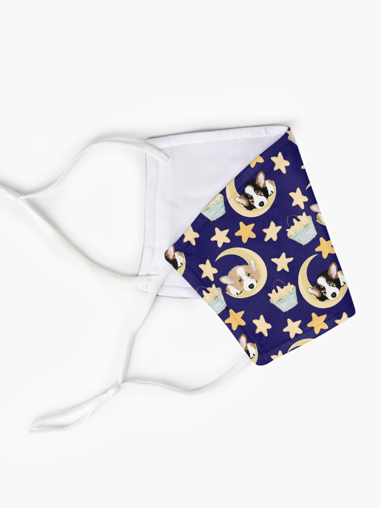 Alternate view of My Corgi World - Majesty Pembroke - Cute welsh cardigan corgis on the moon Mask