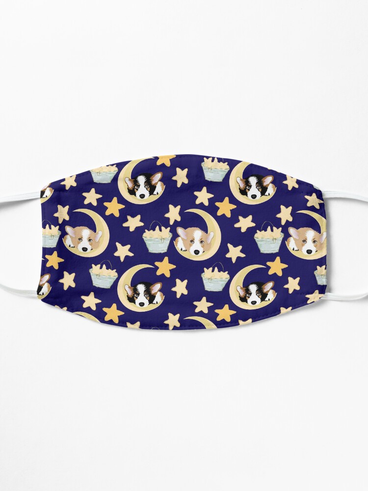 Alternate view of My Corgi World - Majesty Pembroke - Cute welsh cardigan corgis on the moon Mask