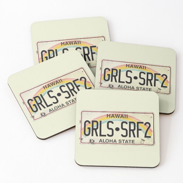 Item preview, Vintage Hawaii License Plate GRLS SRF2 designed and sold by northshoresign.
