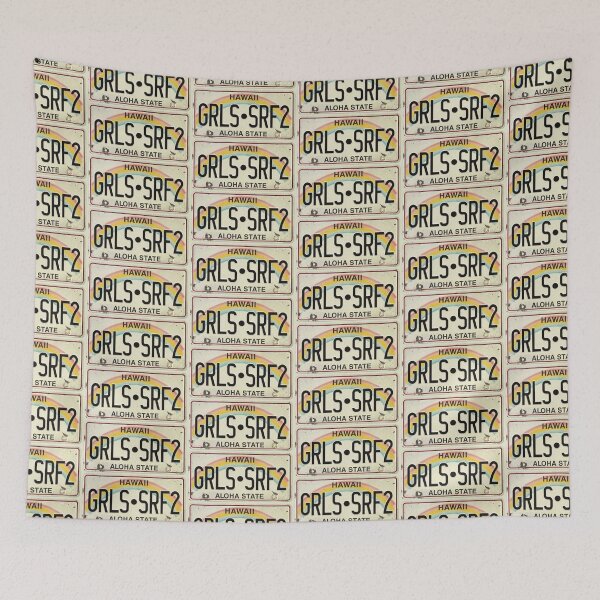Item preview, Vintage Hawaii License Plate GRLS SRF2 designed and sold by northshoresign.