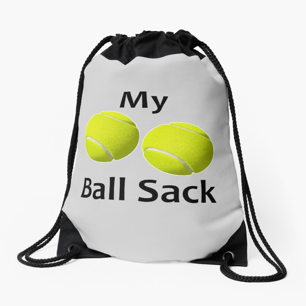 Tennis Player Gifts - My Ball Sack Funny Gift Ideas for Tennis Players & Coach to Carry Balls - Great Tennis Ball Tote Bag & Ballsack Drawstring Bag