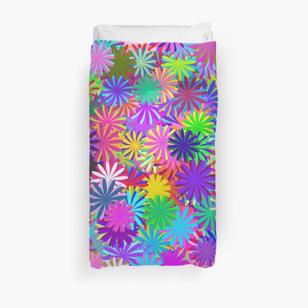 Meadow of Colorful Daisies Duvet Cover