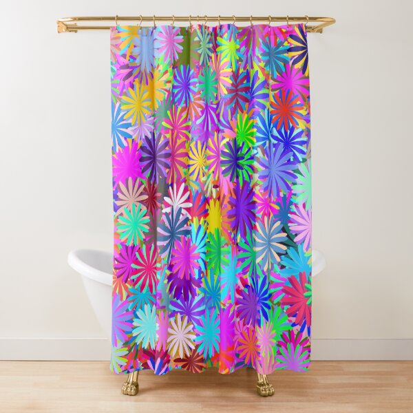 Meadow of Colorful Daisies Shower Curtain