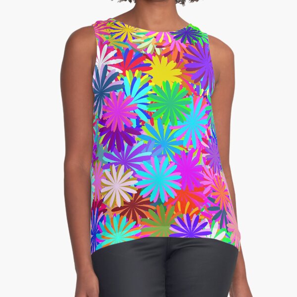 Meadow of Colorful Daisies Sleeveless Top
