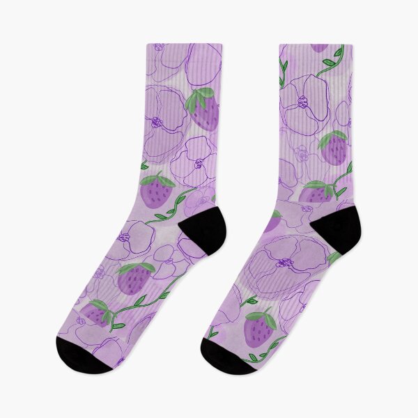 Item preview, purple flowers + strawberries || whatthemichelle  designed and sold by whatthemichelle.