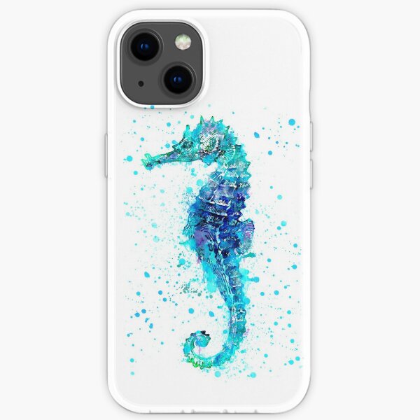 Seahorse Fish Shells Watercolour Flip Phone Case Cover Premium Quality for iPhone 12 11 X XR XS Max 8 7 Samsung Galaxy