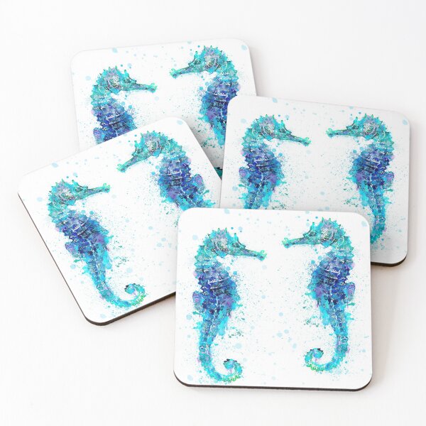 Item preview, Blue Watercolor Seahorse designed and sold by artsandsoul.