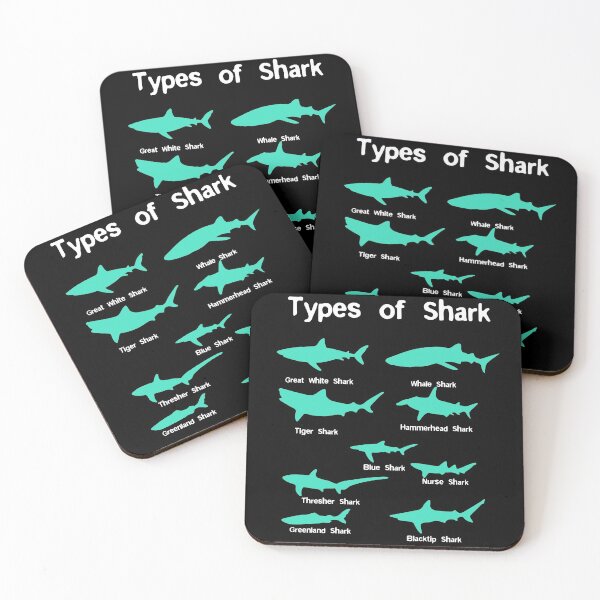 Item preview, types of shark designed and sold by J AND J  PRINTS.