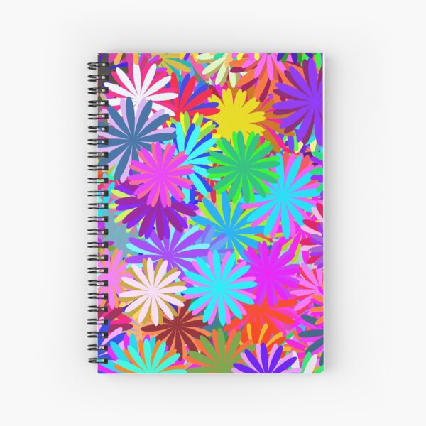 Meadow of Colorful Daisies Spiral Notebook