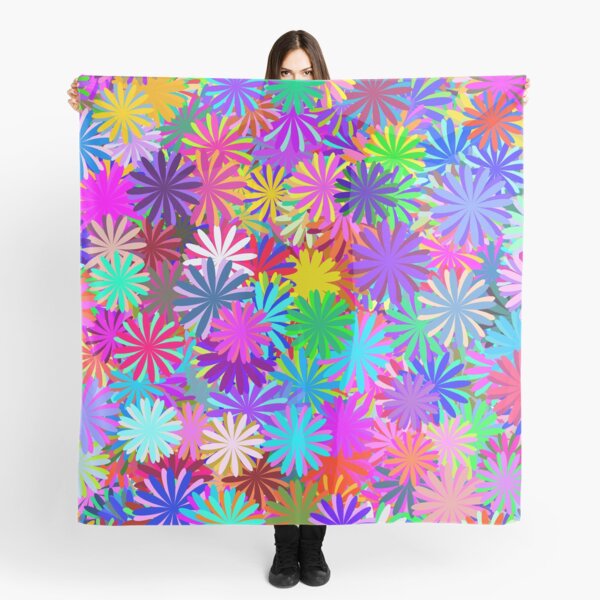 Meadow of Colorful Daisies Scarf