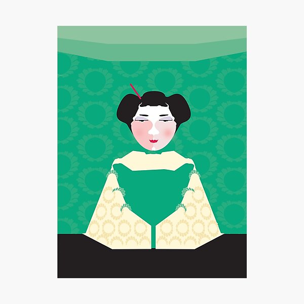 Geisha - green Photographic Print