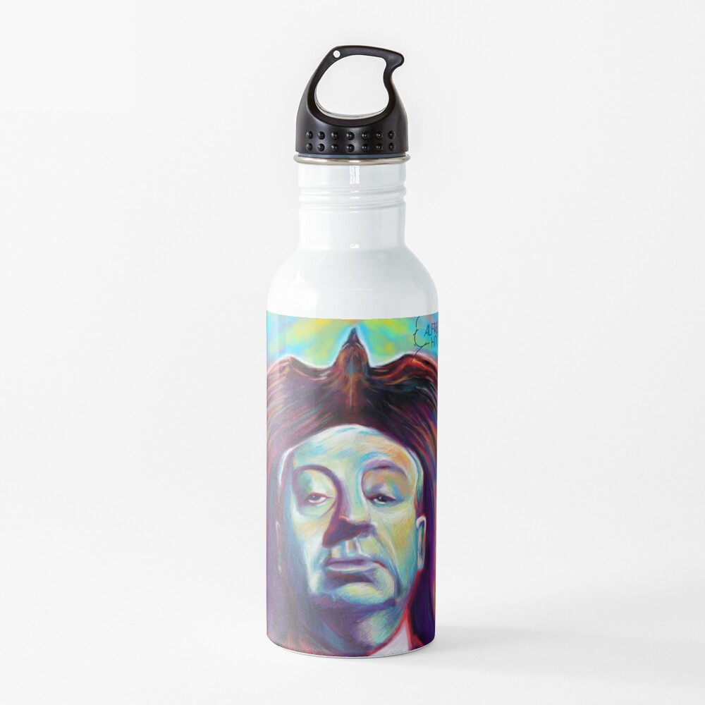 Alfred Hitchcock Bird Abstract - Original Art By Kraken Sky Water Bottle