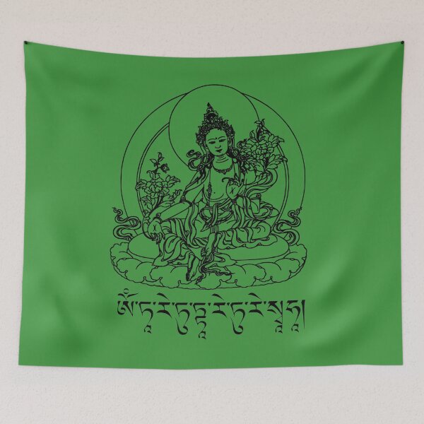 Item preview, Buddha Green Tara Mantra Tibetan Buddhism Vajrayana Mantrayana designed and sold by h44k0n.