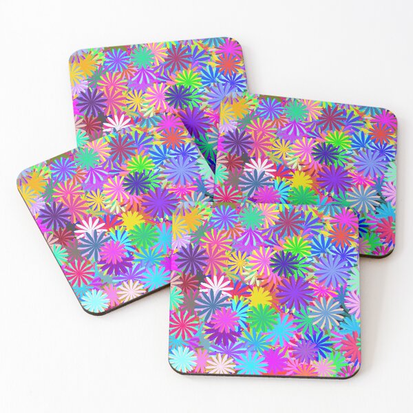 Meadow of Colorful Daisies Coasters (Set of 4)