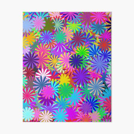 Meadow of Colorful Daisies Art Board Print
