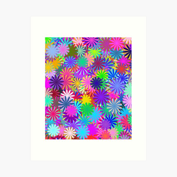 Meadow of Colorful Daisies Art Print