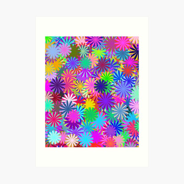 Meadow of Colorful Daisies Art Print