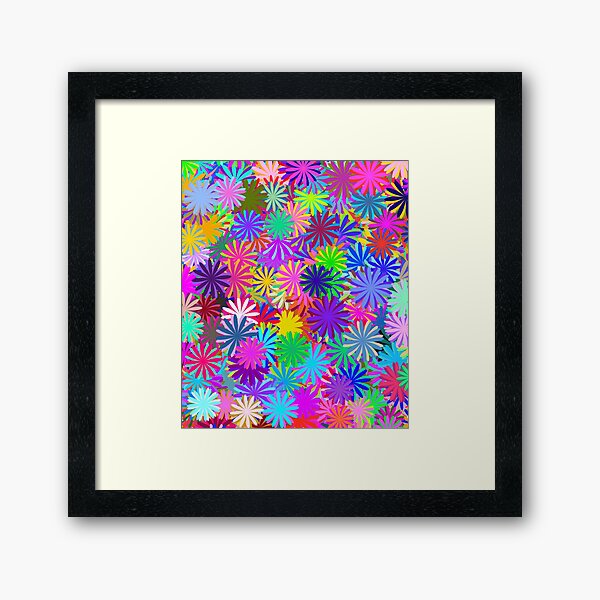 Meadow of Colorful Daisies Framed Art Print