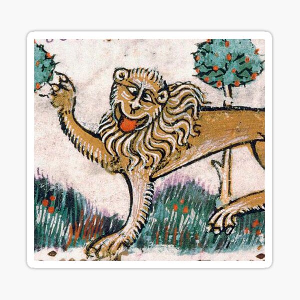 Vista previa del artículo con la obra «Meme león medieval», diseñado y vendido por ocddot.