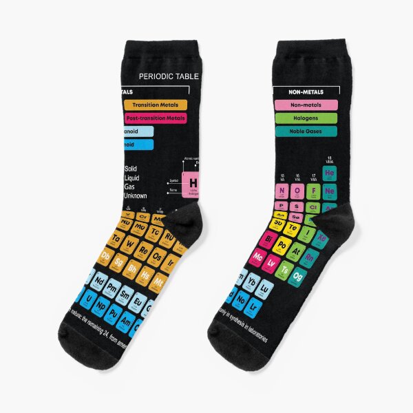 Periodic Table of the Elements Socks